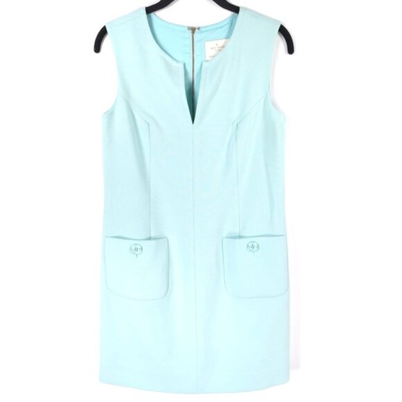 KATE‎ SPADE Women’s Sheath Dress Pockets Mint Green Tiffany Blue NJMU2538 Size 0 - Picture 3 of 14